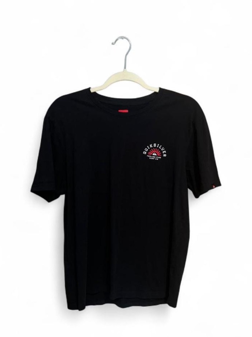 Quicksilver Men’s Black Graphic “Feeling Fine” Short Sleeve Shirt Size Medium